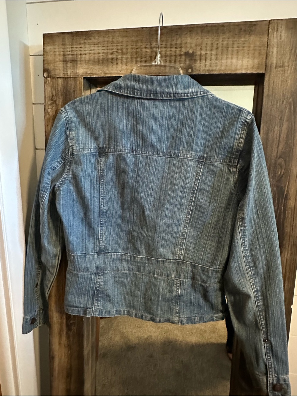 Bill Blass PM Women’s Cotton Blend Stretch Denim Jacket Blue Fitted Y2K - Picture 2 of 7